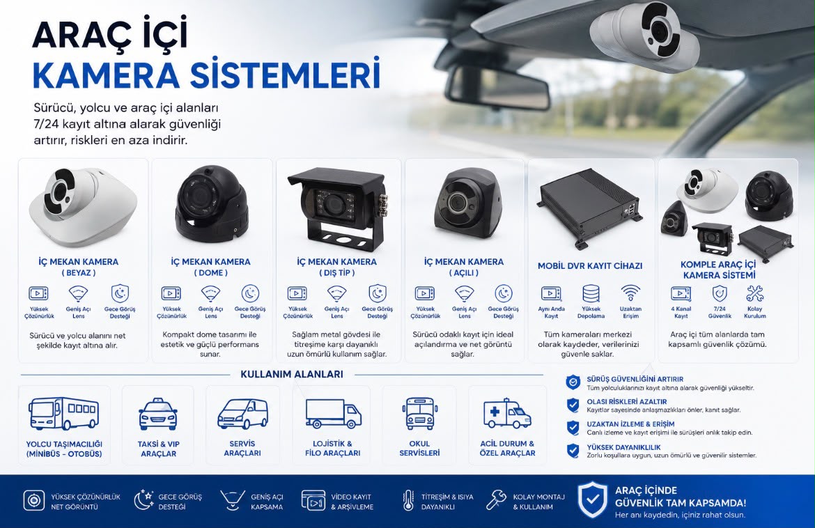 Araç Kamera İçi Mobil Kamera Sistemleri  